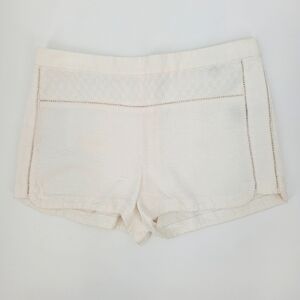 J.Crew Women's 100% Cotton White Textured Casual Shorts